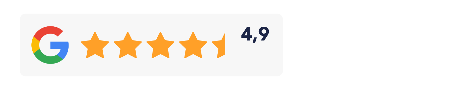 Google reviews 4.9 sterren
