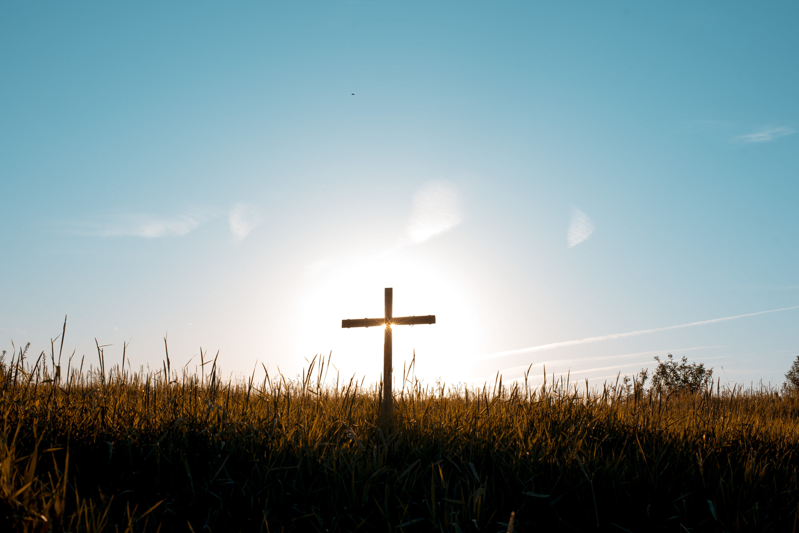 groot kruis in een grasveld